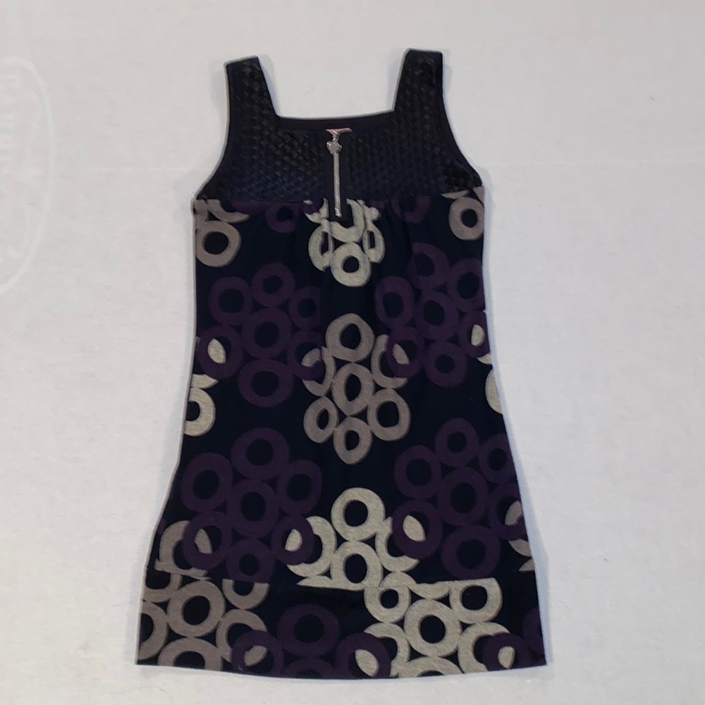 Zoe Ltd. girl's leather upper sleeveless dress mod style purple gray black 14